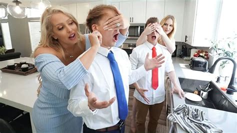 Stepmom Alura Jenson and Audrey Madison surprised by their.